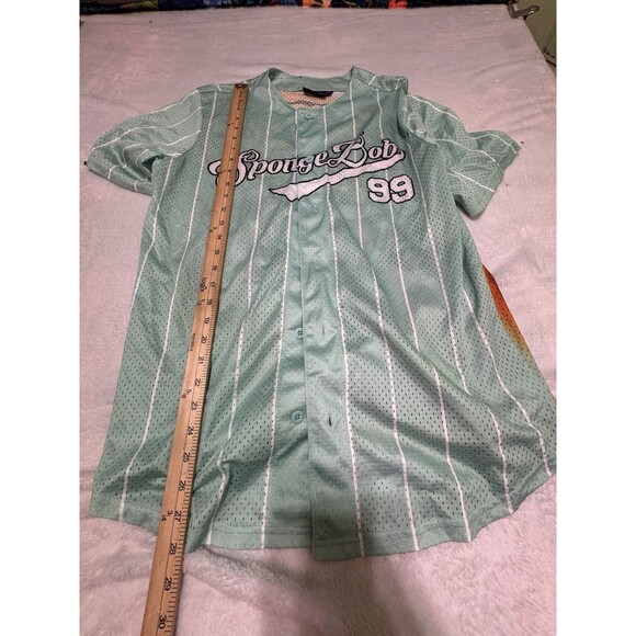 SpongeBob SquarePants Nickelodeon #99 Baseball Jersey Teal Blue • Medium - Picture 3 of 8